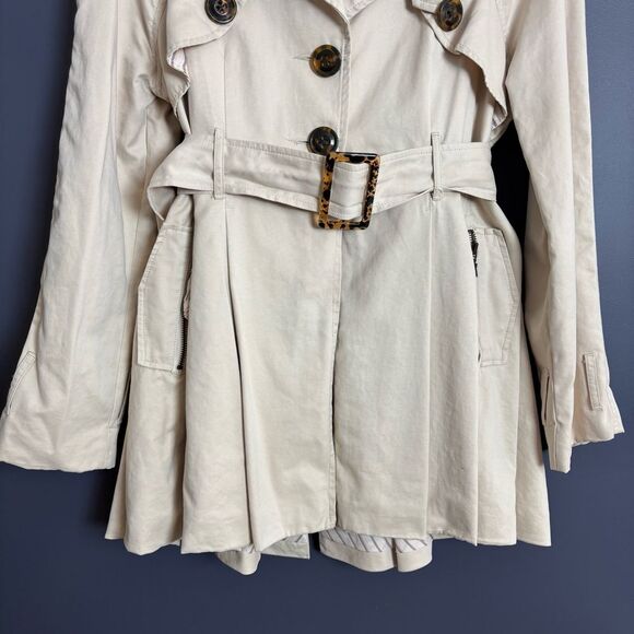 Millard Fillmore MF-13 Trench Coat Light Tan Beige Size Large Steampunk Unique - Picture 5 of 16